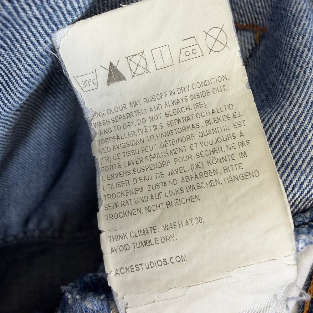 ACNE STUDIOS Pop Betty Jeans Women's EU 40 US 30 Blue 100% Cotton Distressed - Picture 12 of 13